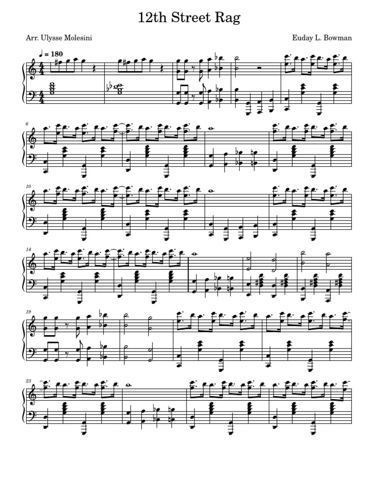 12th Street Rag | PDF | Ragtime | Ragtime Composers