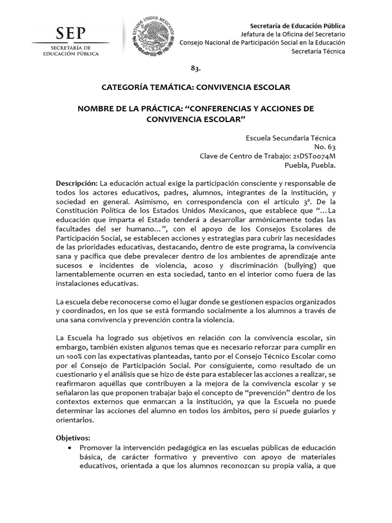 Estrategias para la Convivencia Escolar | PDF | Educación de la primera ...