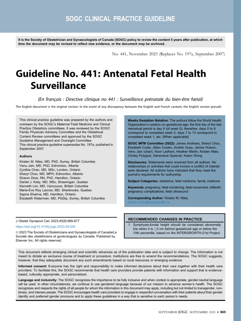 Curated visual reference: Picture Idea: Antenatal Fetal Health Surveillance Guidelines Pdf