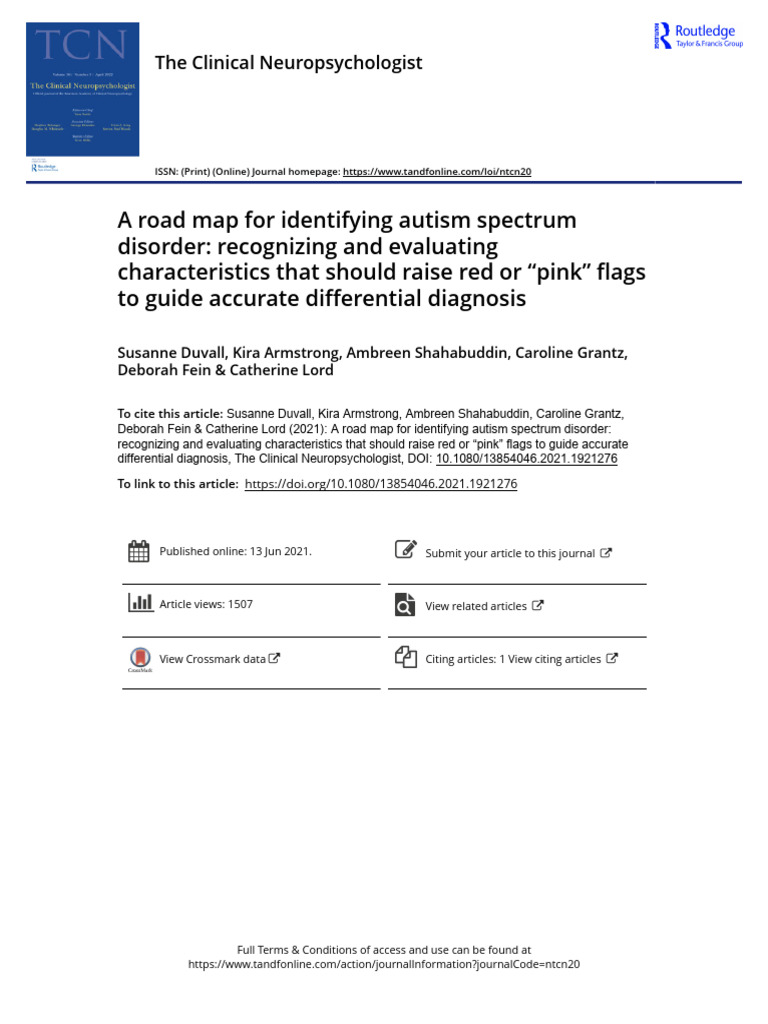 Identifying Autism Spectrum Disorder Flags | PDF | Autism | Medical ...