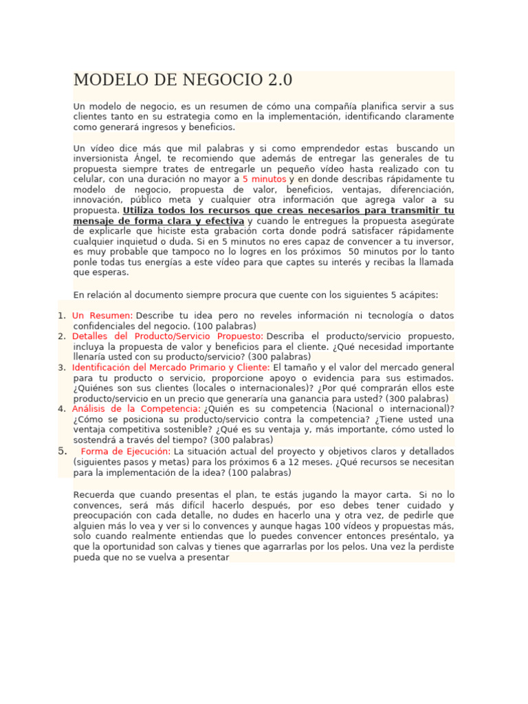 Modelo de Negocio 2 | PDF | Modelo de negocio | Producto (Negocio)