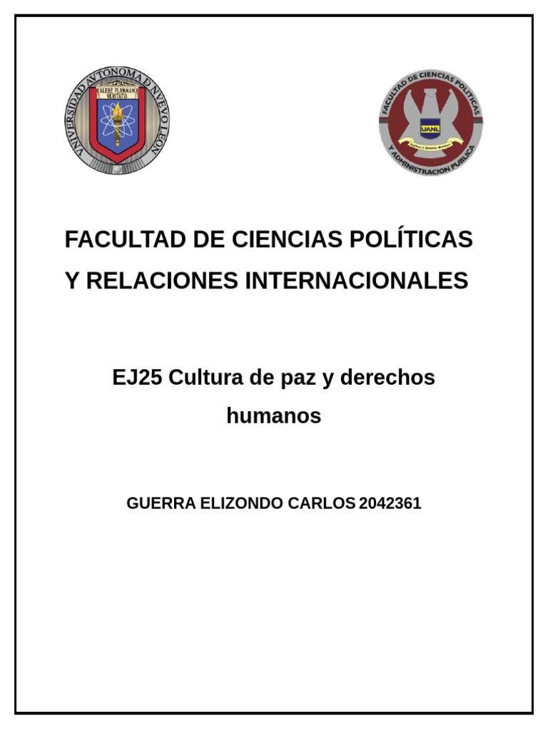 EJ25 Cultura de Paz y Derechos Humanos | PDF