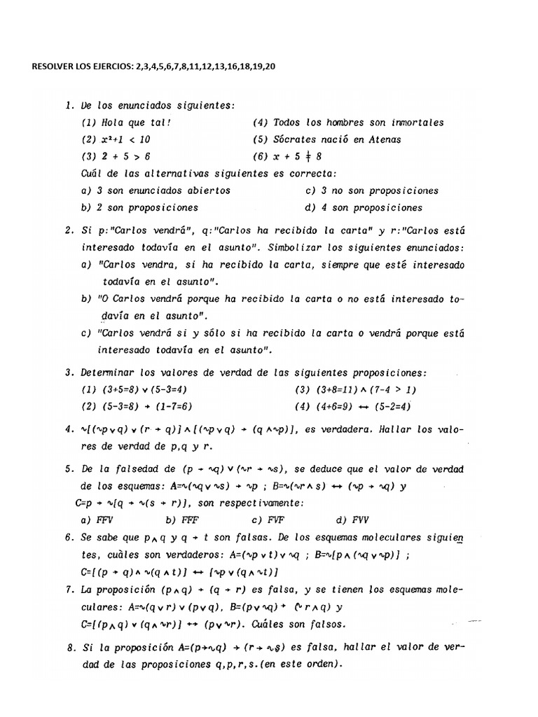 Resolver Los Ejercios | PDF