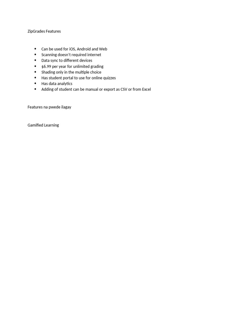 ZipGrades: Unlimited Grading Features | PDF