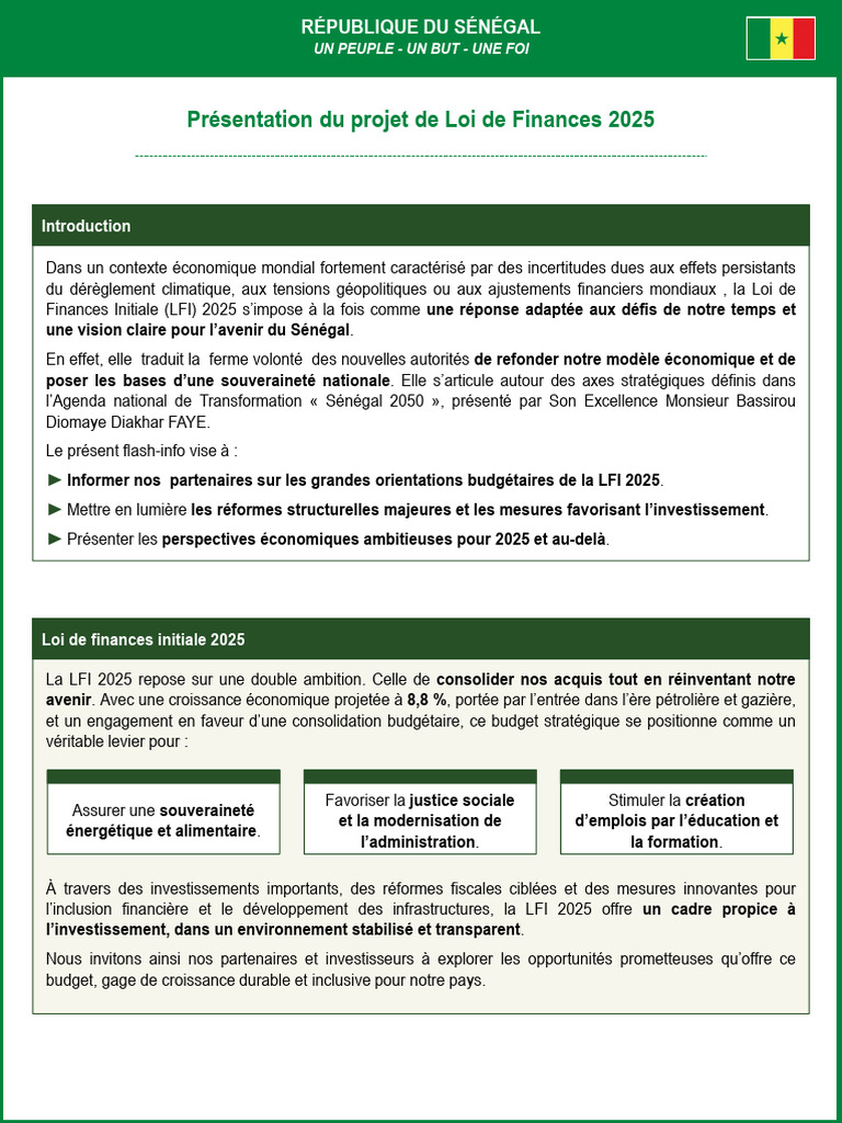 Loi de Finances 2025 : Vision et Stratégies | PDF | Dettes ...