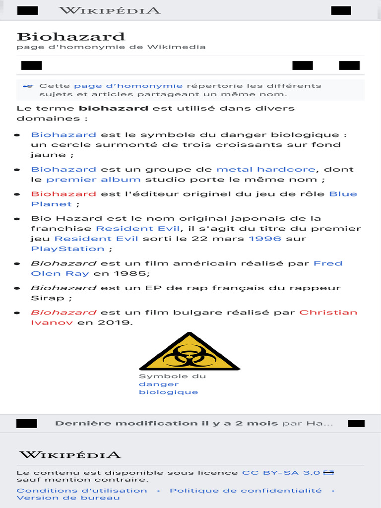 Biohazard : Significations et Références | PDF