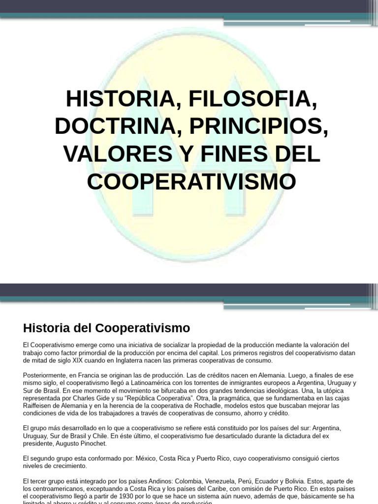 Historia y Principios del Cooperativismo | PDF | Cooperativa | America ...