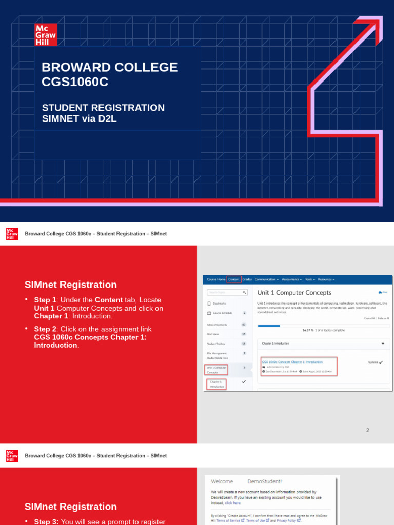 Broward College CGS1060C SIMnet Registration Guide | PDF