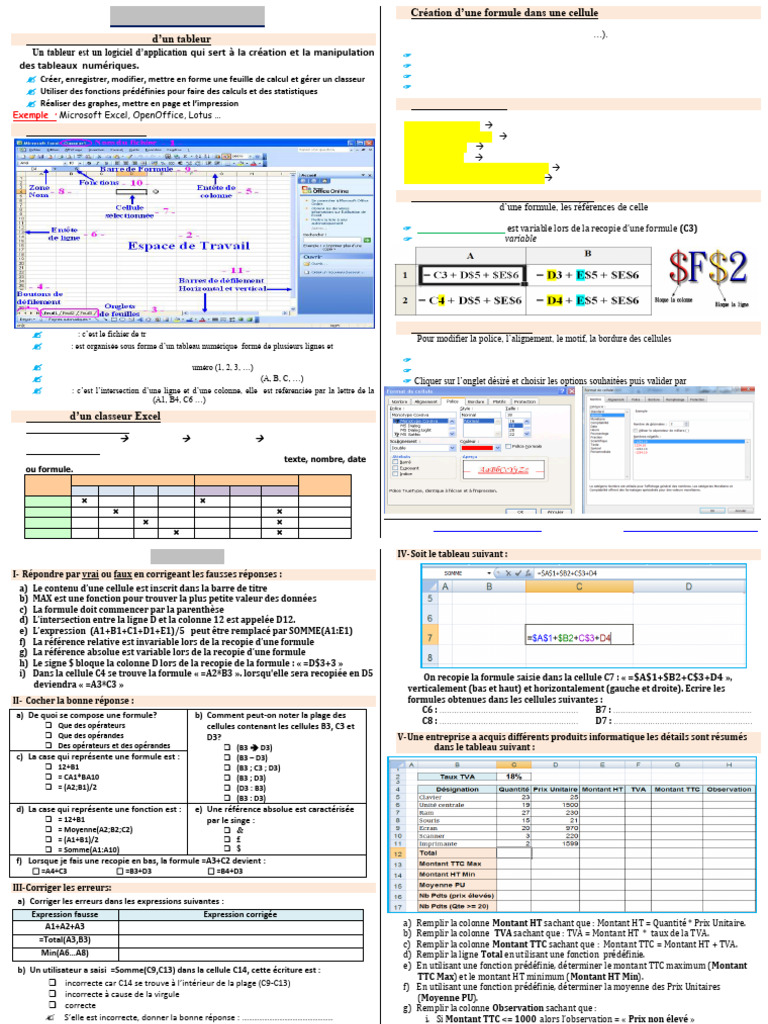 Introduction à MS Excel 2014 | PDF | Microsoft Excel | Feuille de calcul