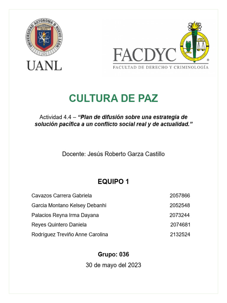 Estrategias para una Cultura de Paz | PDF | Violencia | Poder (social y ...