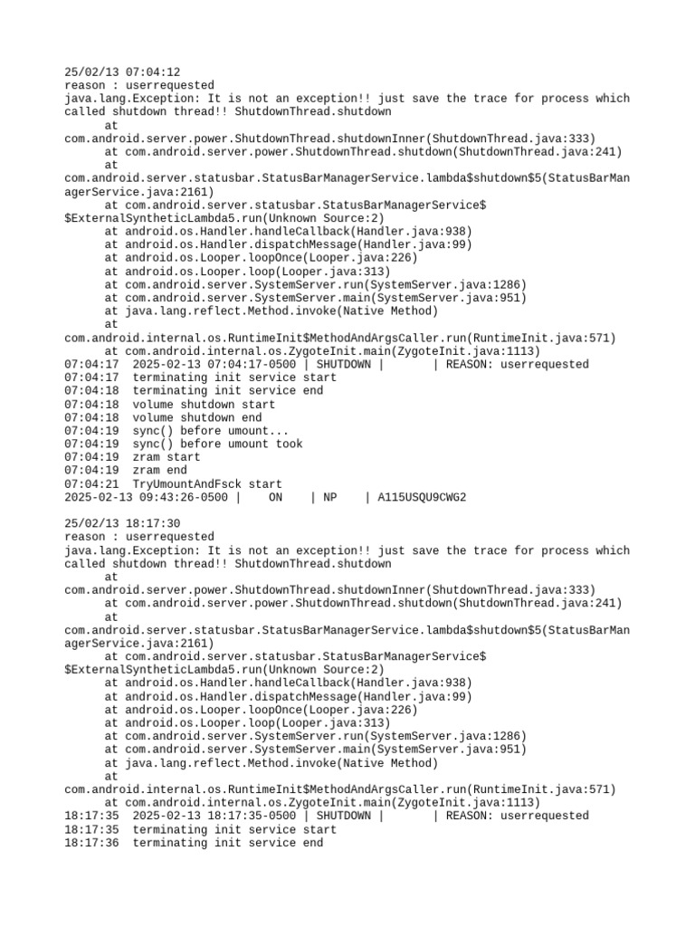 Android Shutdown Process Logs | PDF | Cloud Clients | System Software