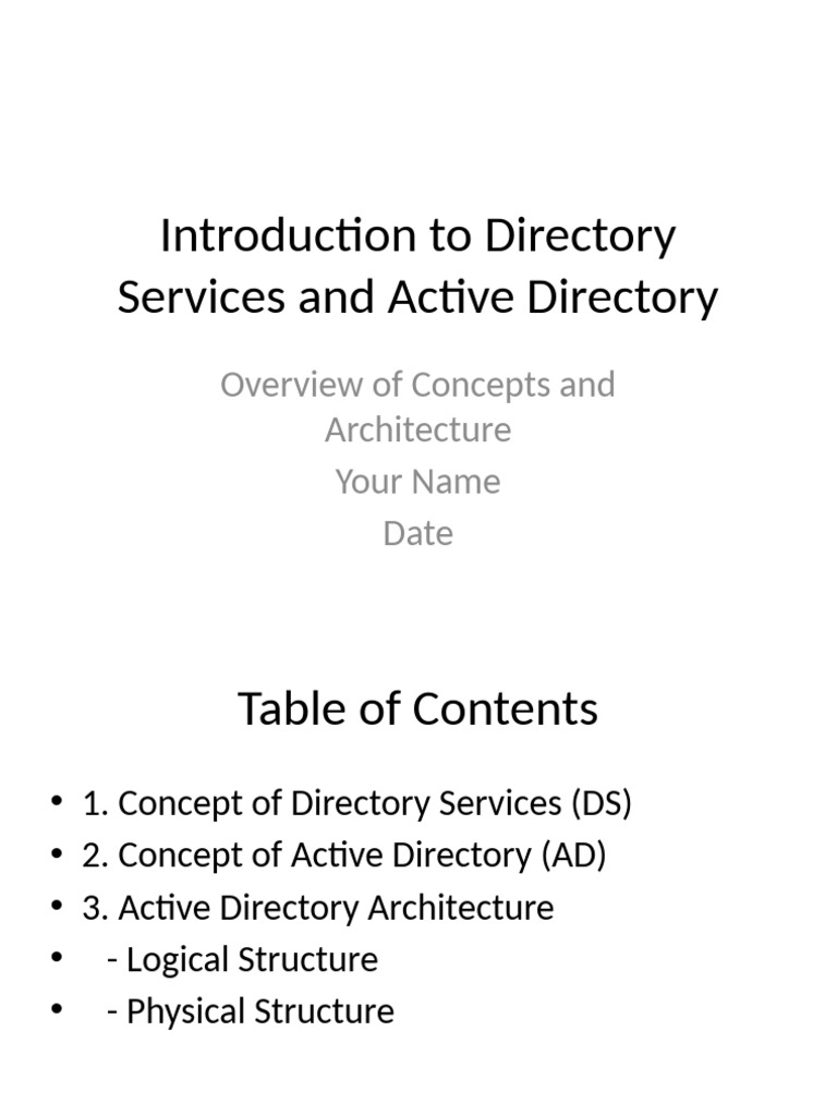 Introduction to Directory Services and AD (1) | PDF