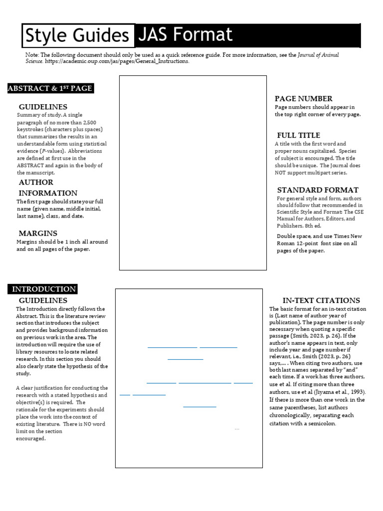 JAS Format and Citation Guidelines | PDF | Ruminant | Biology