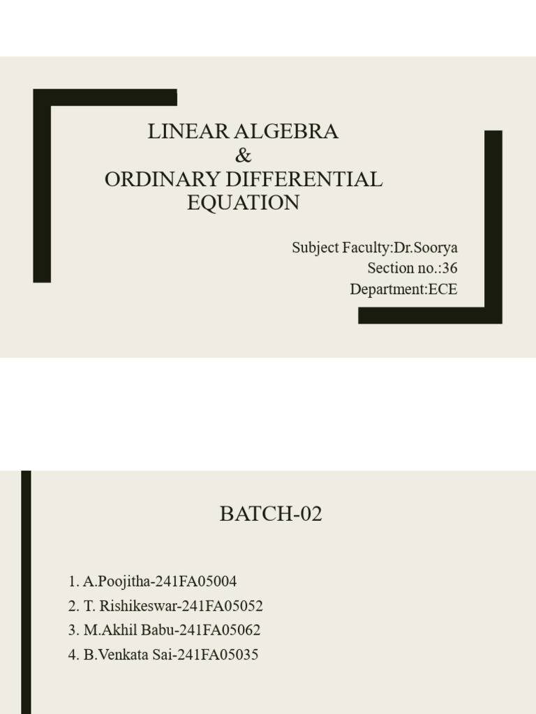 Batch 2 PDF | PDF | Equations | System Of Linear Equations