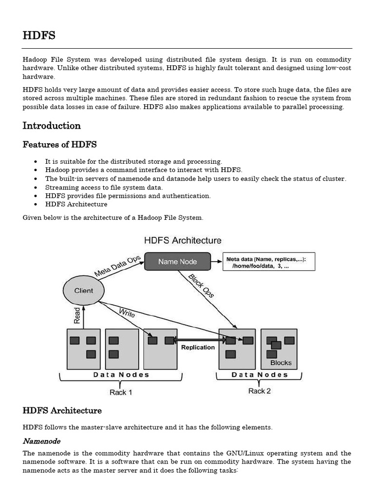 Understanding HDFS Architecture and Commands | PDF | Apache Hadoop ...
