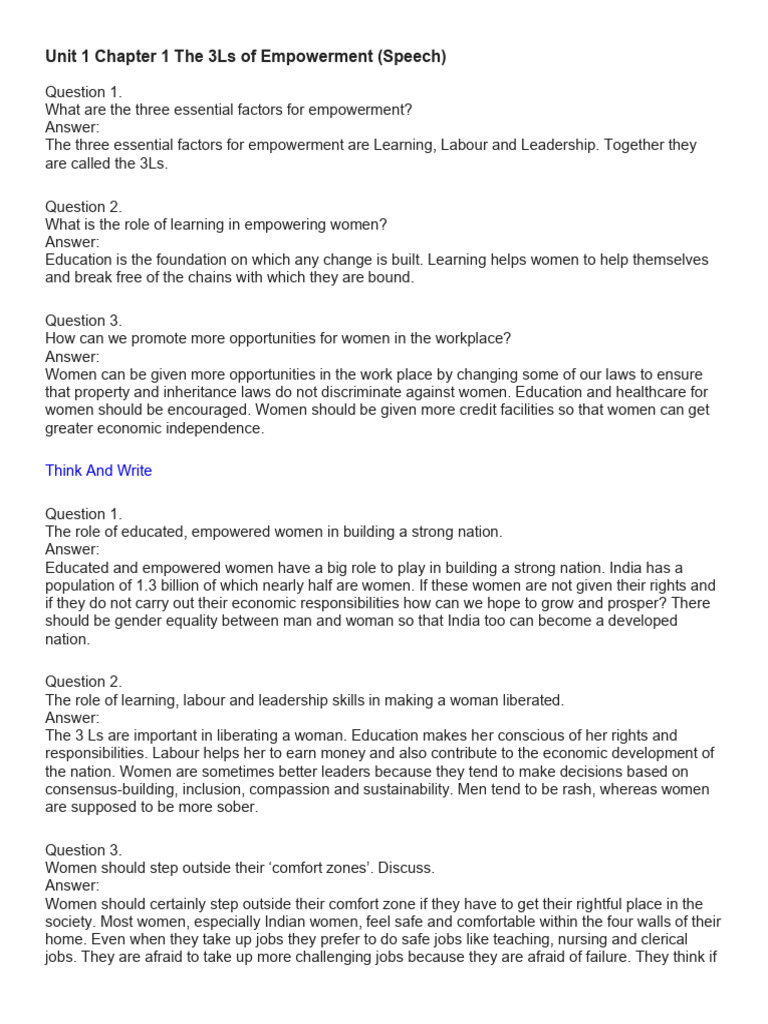 Empowering Women through the 3Ls | PDF | Empowerment