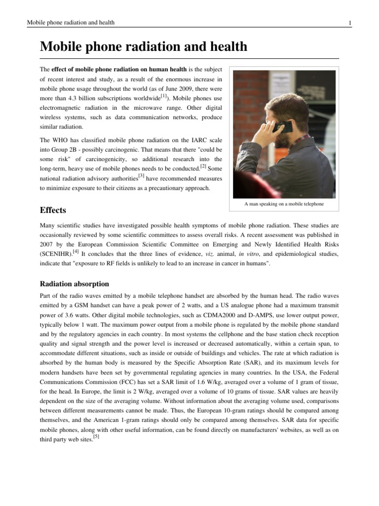 Effect of Mobile Phone Radiation | PDF | Wellness | Medical