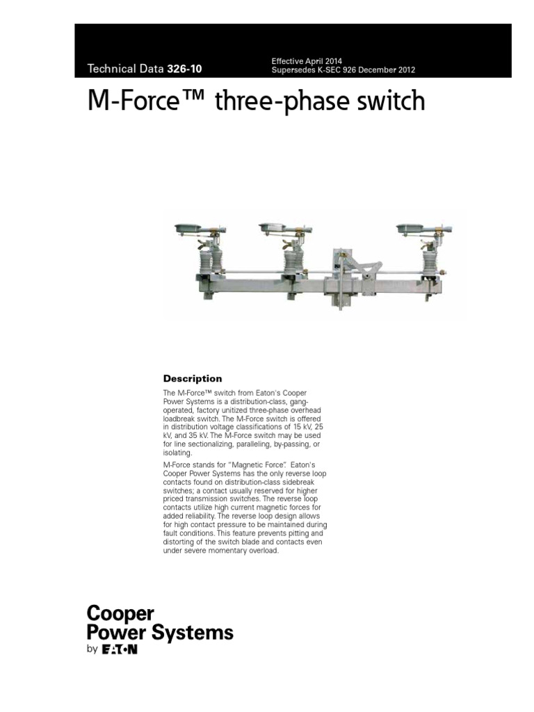 M-Force Three-Phase Switch: Technical Data | PDF | Insulator ...