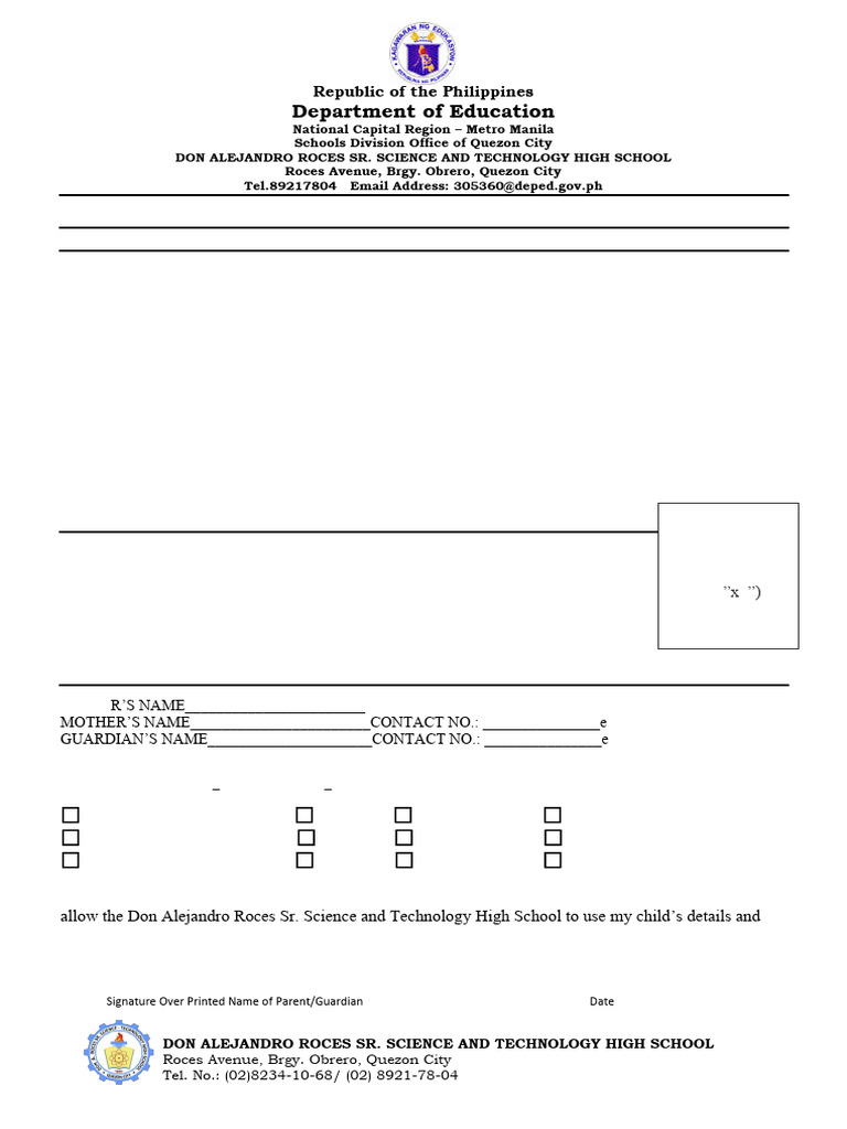 Grade 7 Admission Application 2025-2026 | PDF