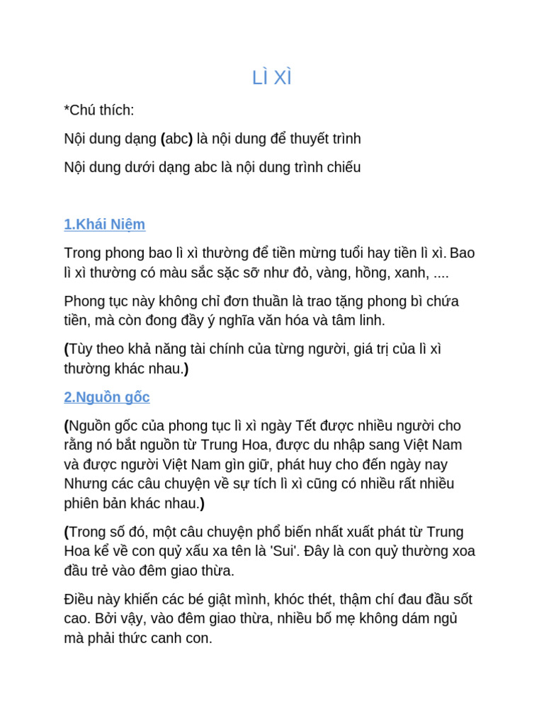 Lì Xì | PDF