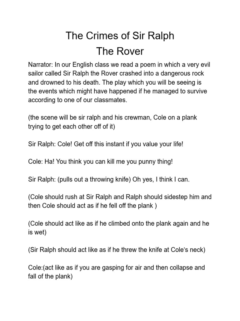 The Crimes of Sir Ralph | PDF