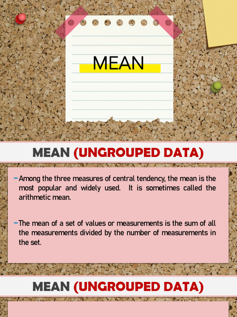 Mean Median and Mode For Ungrouped Data. Students | PDF | Arithmetic ...