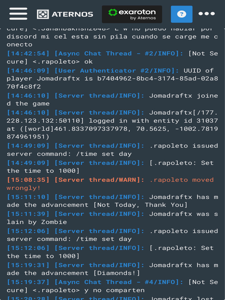 Minecraft Server Activity Log | PDF