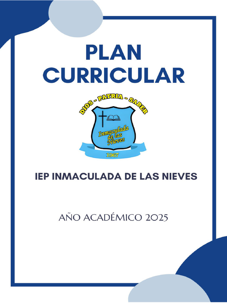Plan Curricular 2025 del Colegio Inmaculada | PDF | Evaluación | Enseñando