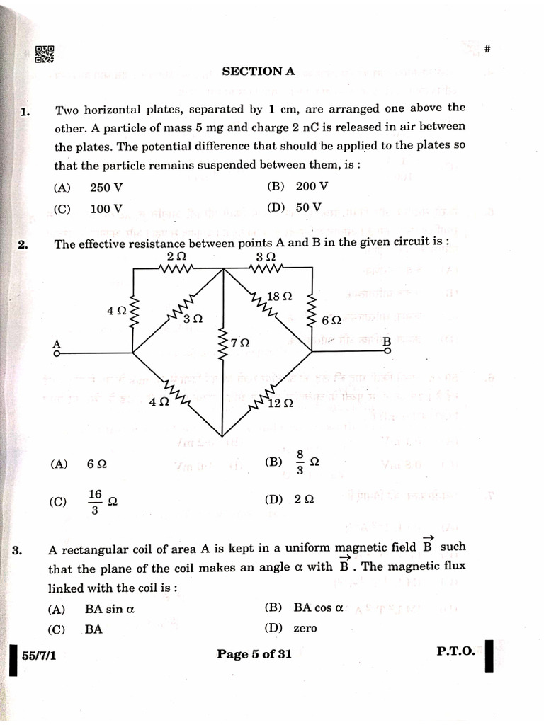 Physics 2025 Set - 1 | PDF