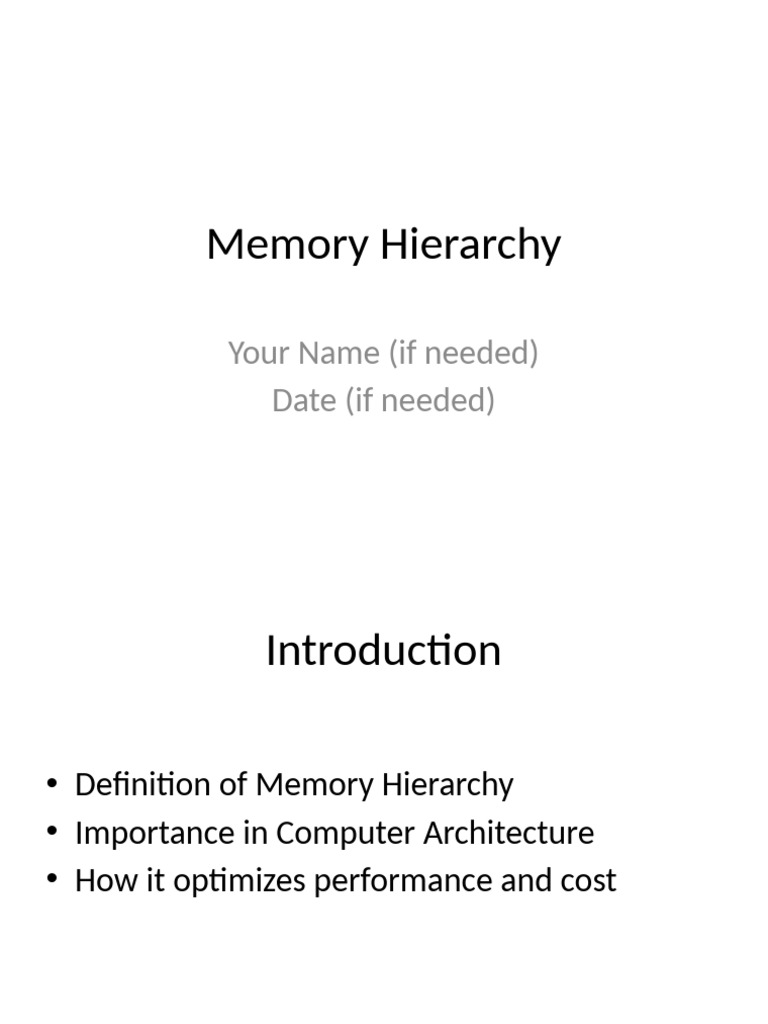 Understanding Memory Hierarchy in Computing | PDF