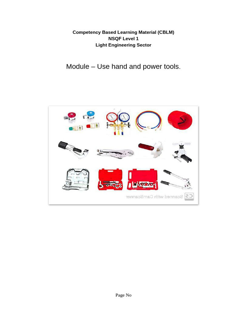Hand and Power Tools Training Module | PDF | Personal Protective ...
