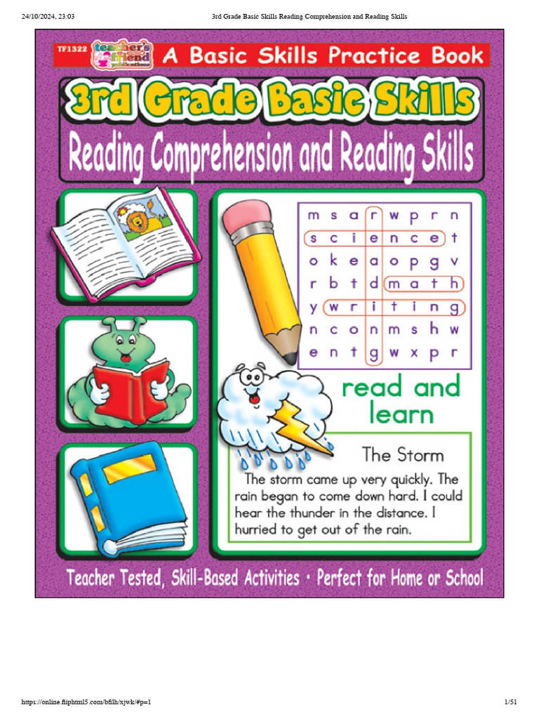 3rd Grade Basic Skills Reading Comprehension and Reading Skills | PDF