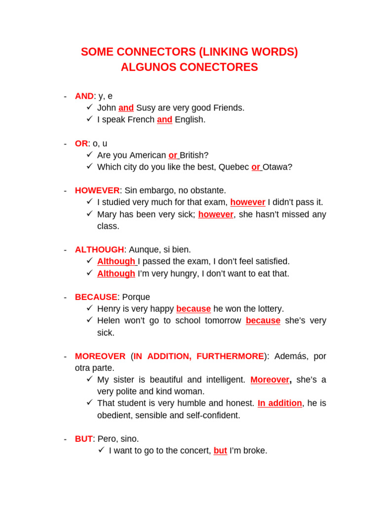 Essential Connectors for Writing | PDF