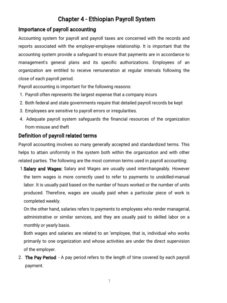 FOA II CH 4 - Ethiopian Payroll System | PDF