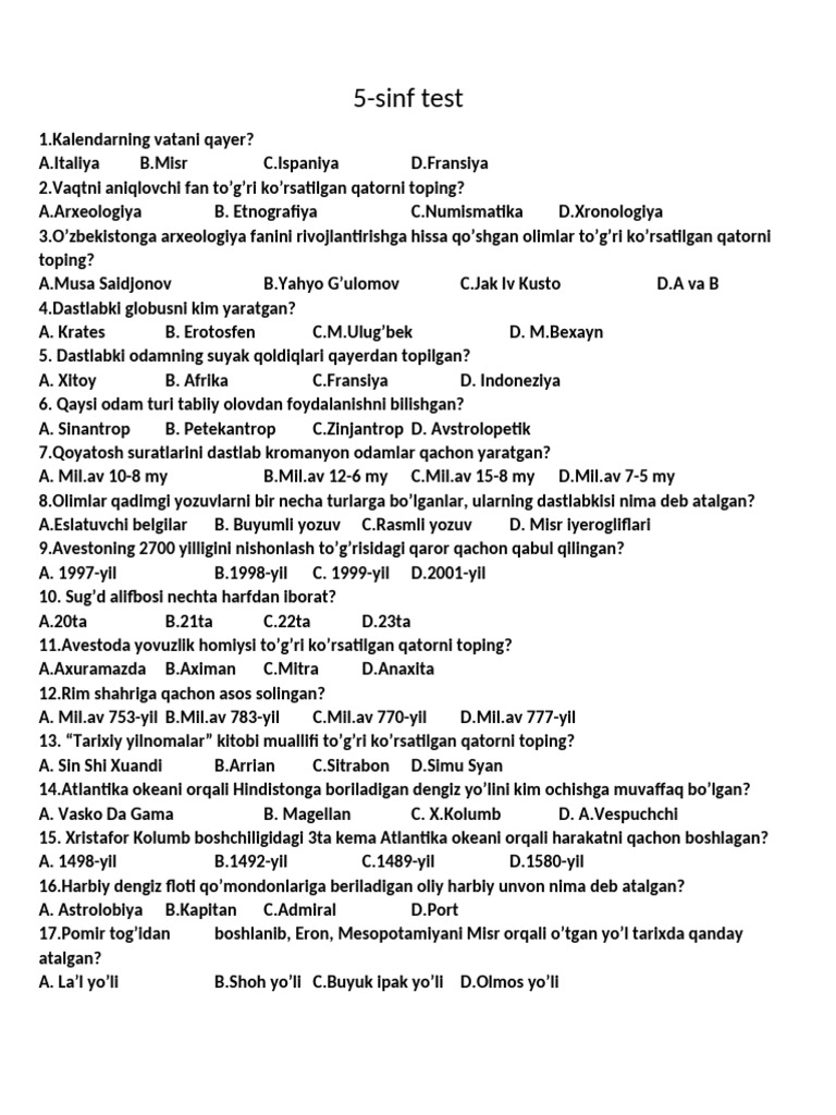 Test 5 | PDF