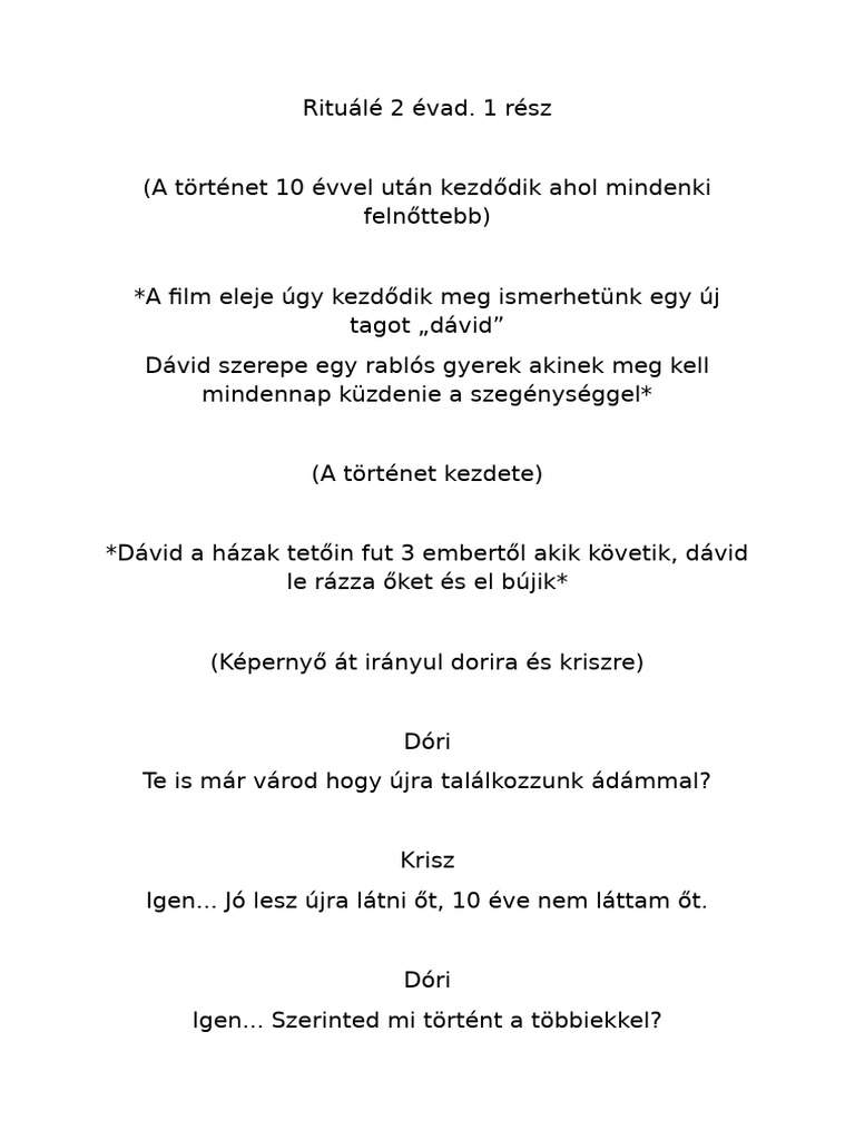 Rituálé 2 Évad 1 Rész | PDF