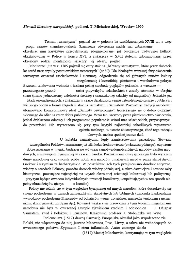 Hasło Sarmatyzm | PDF