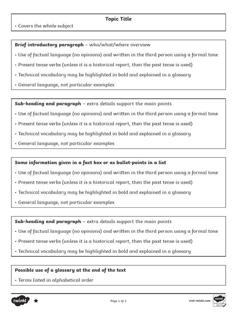 Non-Chronological Report Structure Guide | PDF