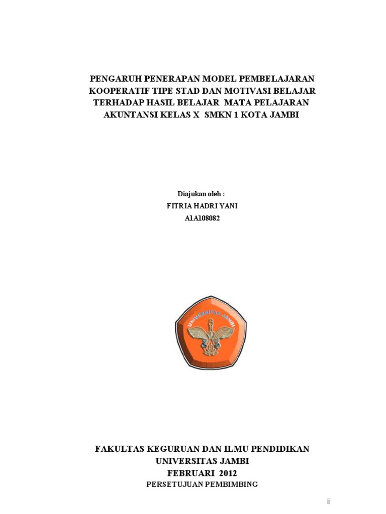 Pengaruh Penerapan Model Pembelajaran Kooperatif Tipe Stad