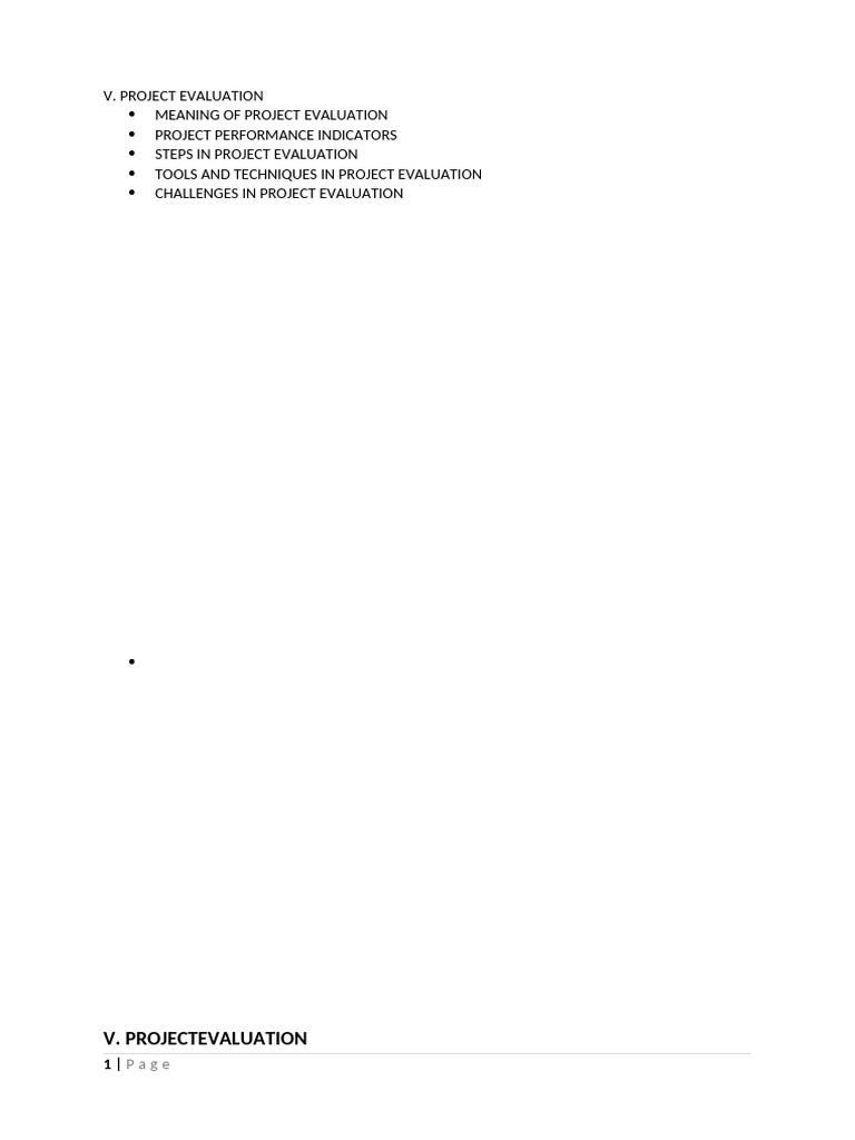 V project evaluation pdf evaluation cost benefit analysis