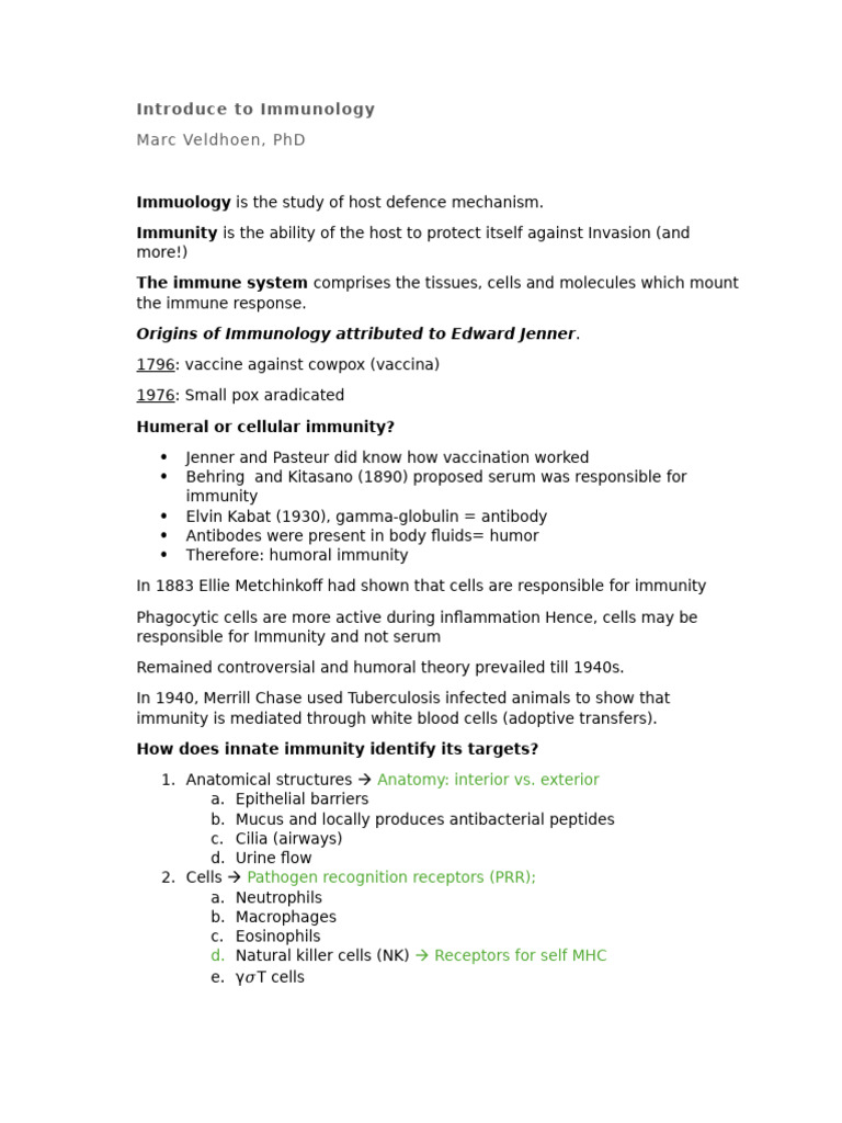 Introduce To Immunology | PDF | Immune System | Adaptive Immune System