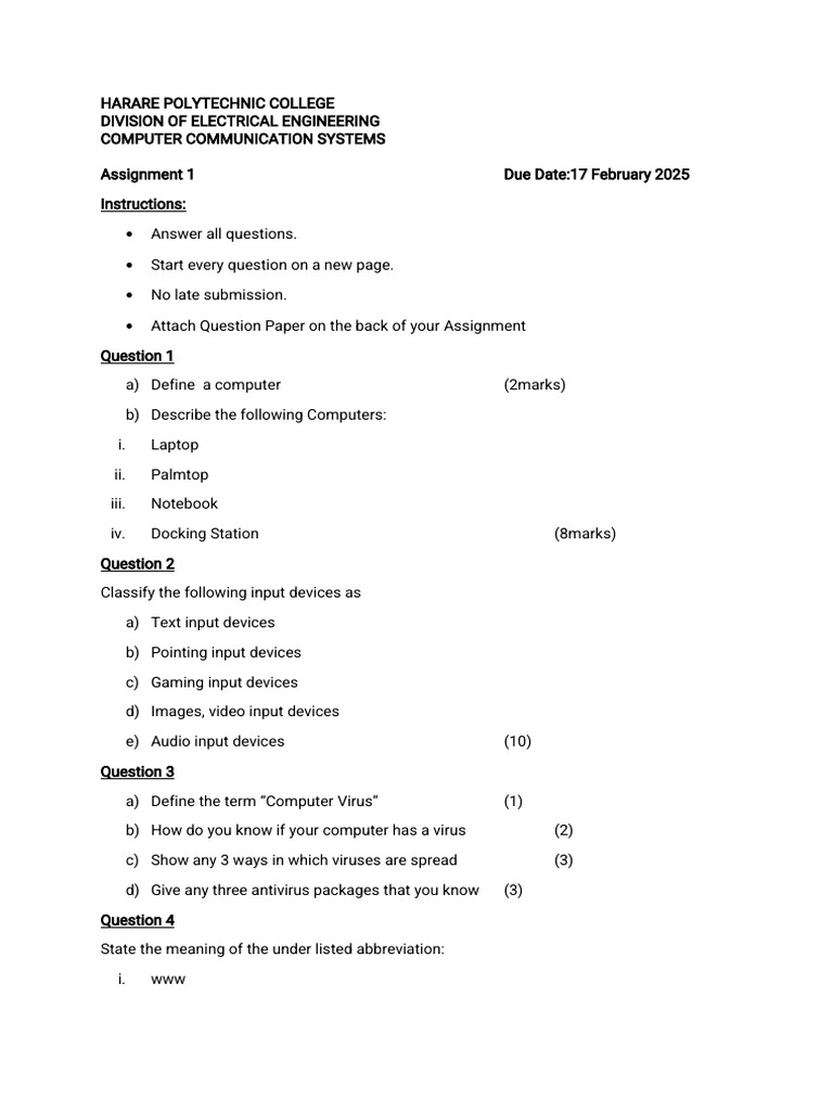 CCS Paper 2025 Assignment Guidelines | PDF