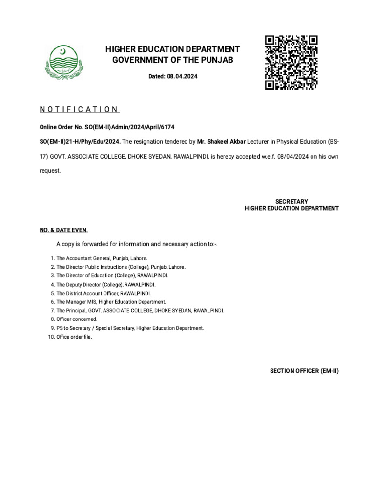 Cis - Punjab.gov - PK Transfer Notification Type Admin&Id MTM2NDk | PDF