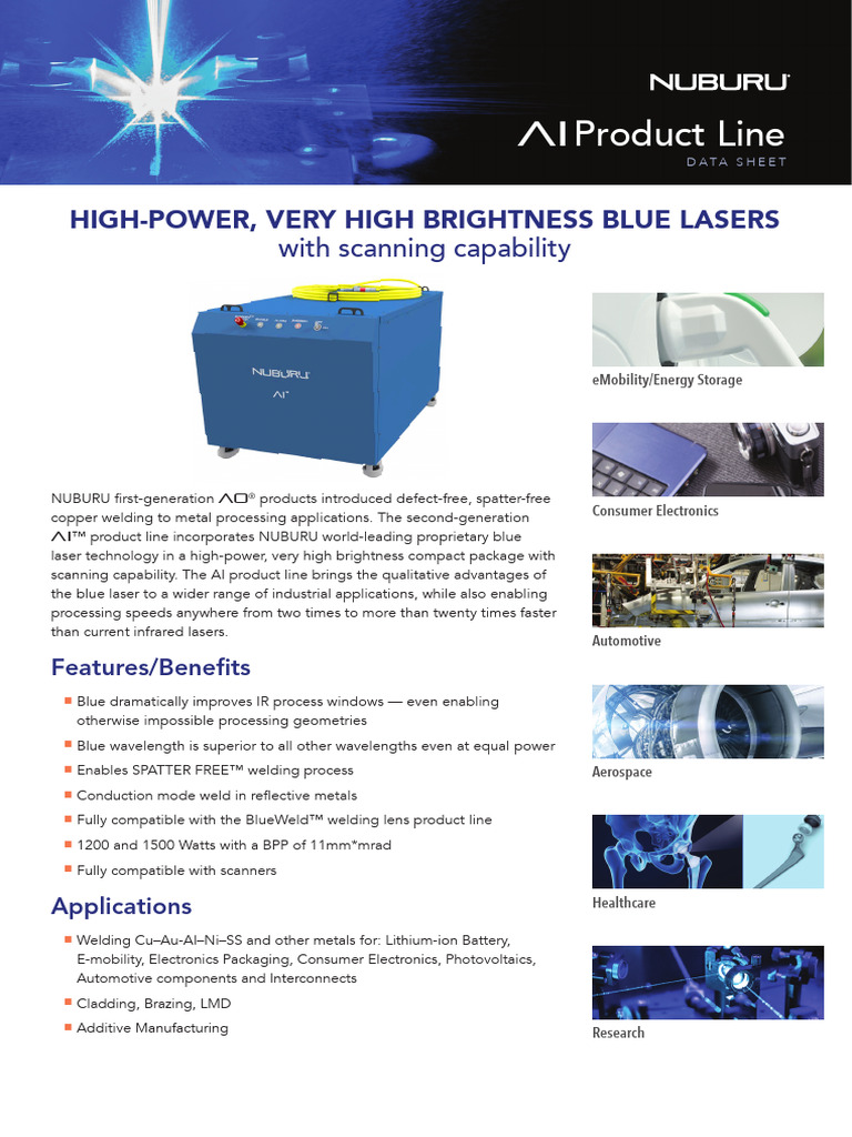 AI Product Datasheet 08 21 | PDF | Laser | Infrared