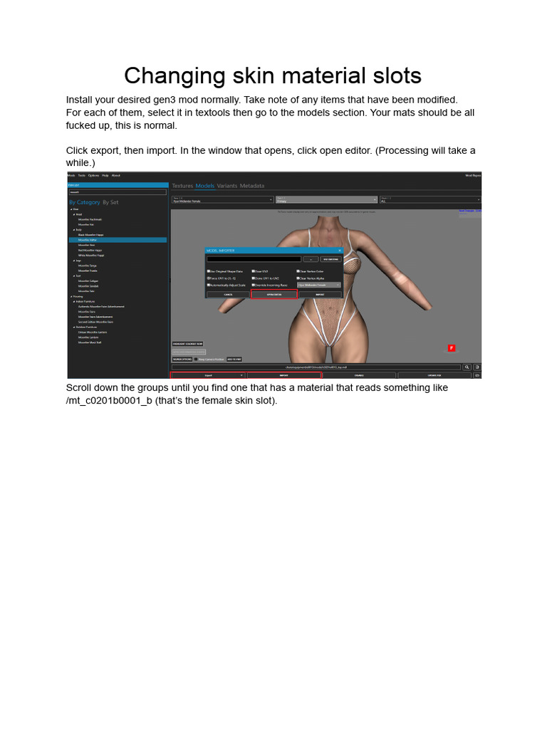 Changing Skin Material Slots | PDF