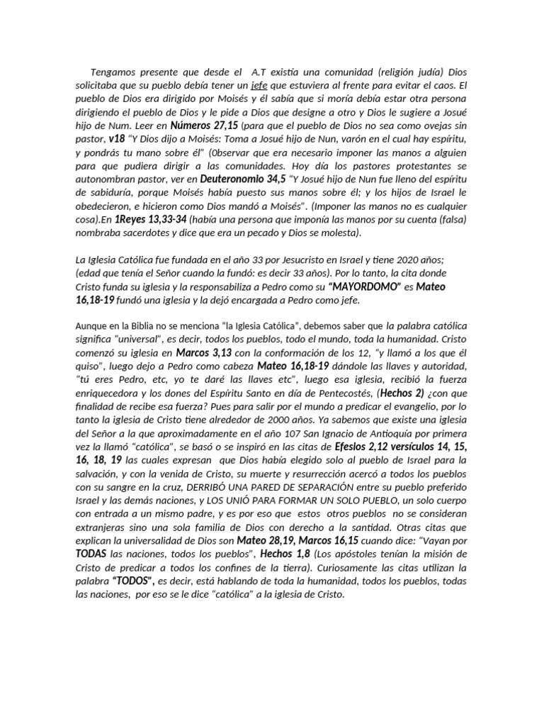 Orígenes y autoridad de la Iglesia Católica | PDF | Cristo (título ...