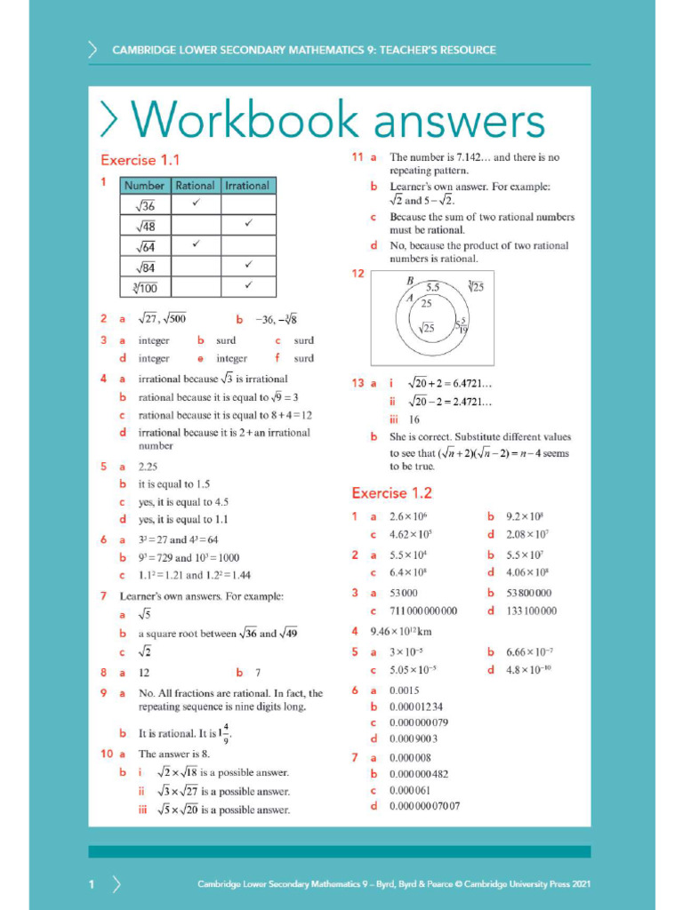 Mathworkbook Grade9 | PDF