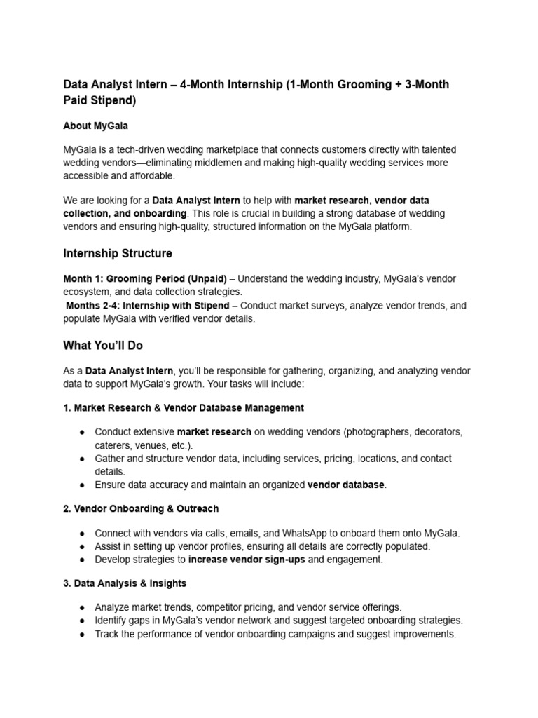 Data Analyst Internship | PDF | Marketing Research | Data Analysis