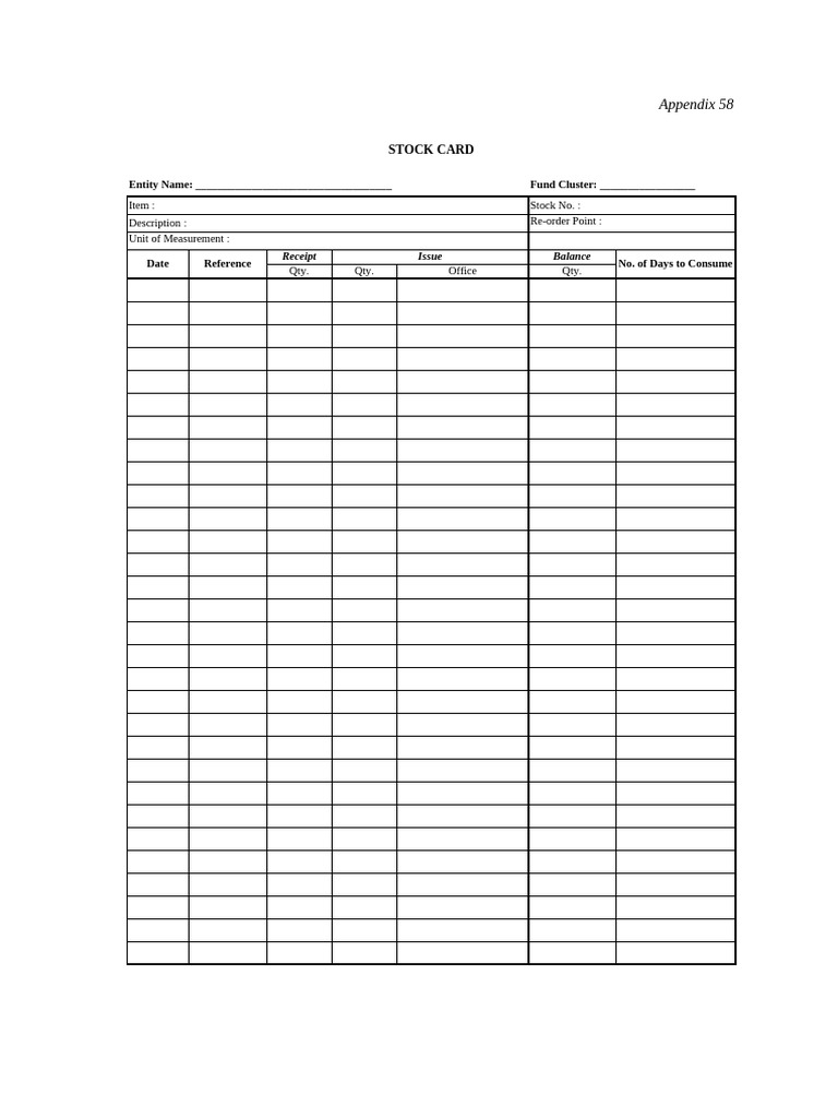 Stock Card Template for Inventory Management | PDF