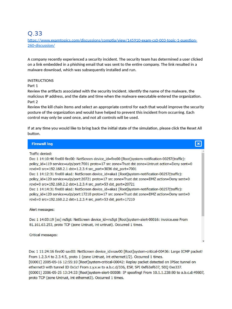 CySA+ Simulation | PDF | Malware | Computer Security
